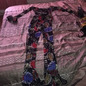 See thru flare bottoms jumpsuit!